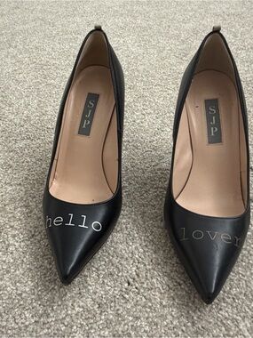SJP Black 'hello lover' Pointed Toe Pumps